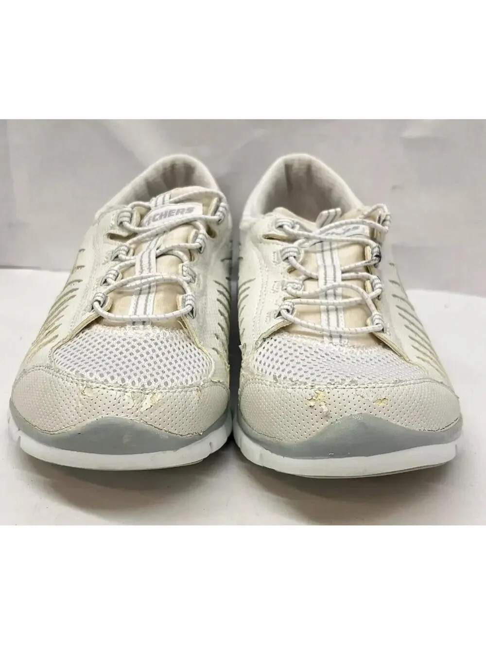 Skechers‎ Womens 8.5 Flex Gratis 22123 White Casual Shoes Sneakers